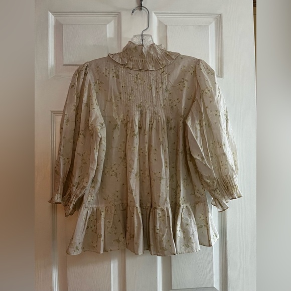 Rebecca Taylor/women’s NWOT Floral Ruffle Blouse Size S - Picture 6 of 9
